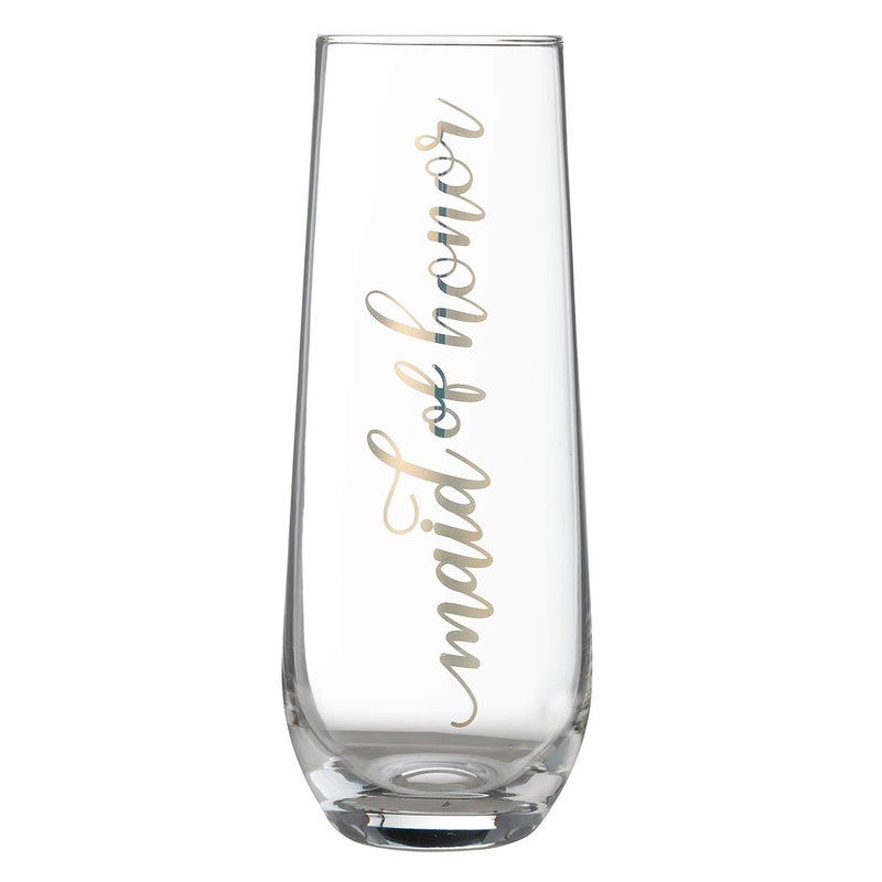 Lillian Rose Gold Maid of Honor Stemless Champagne Glass, 5.75" - Image 1